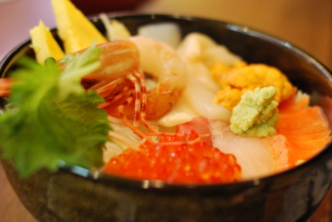 Sashimi on Rice at a Random Restaurant in New Chitose Airport, Hokkaido